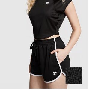 Victoria’s Secret Pink Mesh Tech Gym Shorts-Pure Black Size S🖤